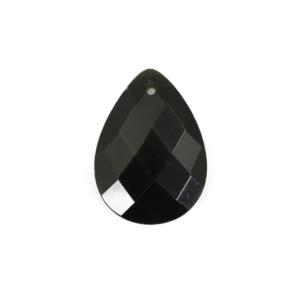 Ciondolo Goccia di ossidiana sfaccettata 13x18mm x 1pc