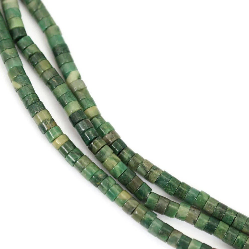 Jade Africain rondelle heishi 2x4mm x 39cm
