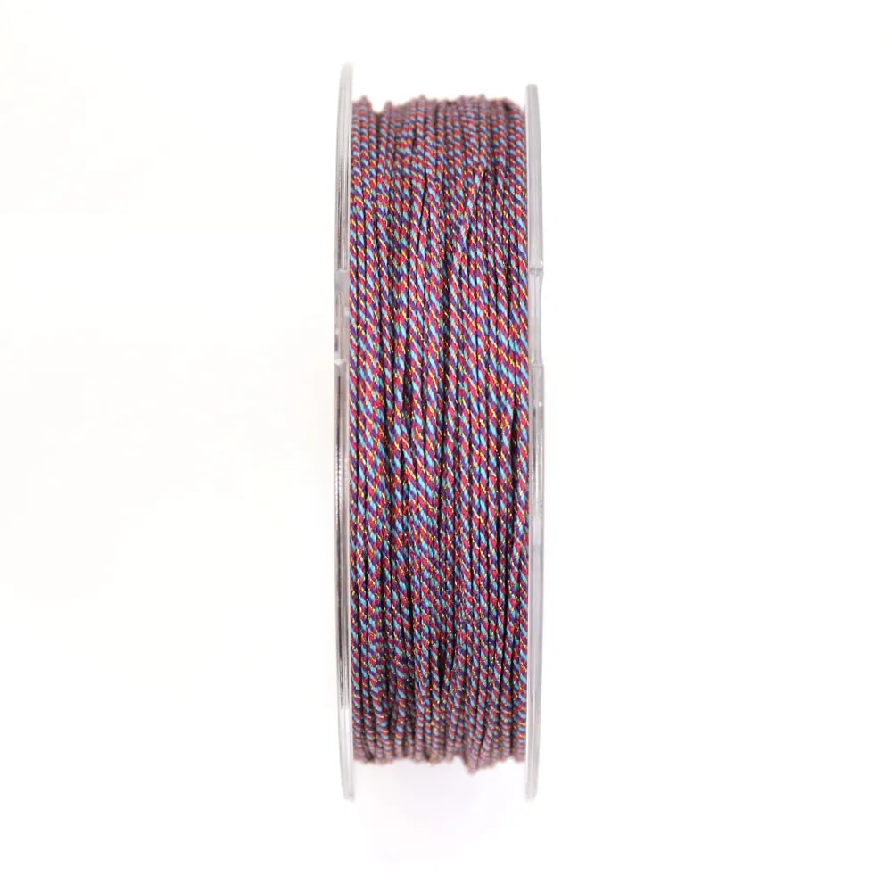 Hilo de poliéster multicolor rojo turquesa 0,9 mm x 30 m