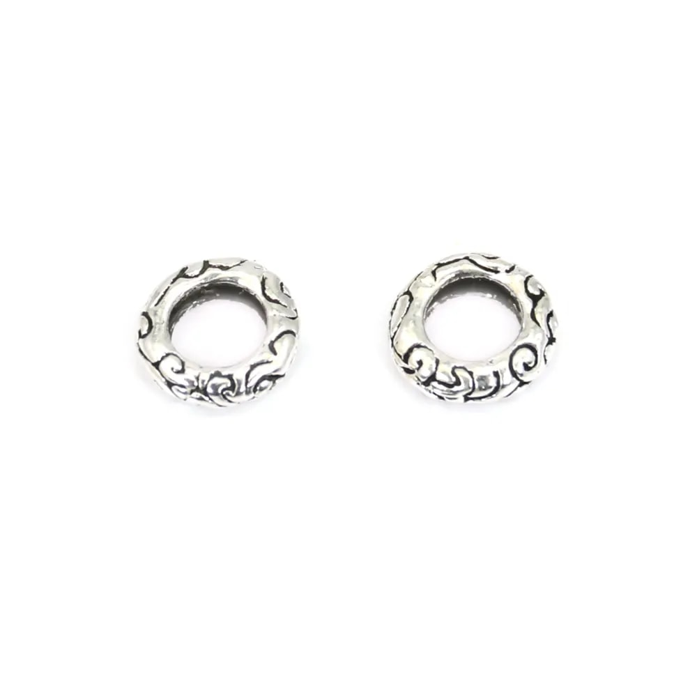 Perlina distanziatrice rotonda 2x8mm - Argento 925 niello x 2 pz