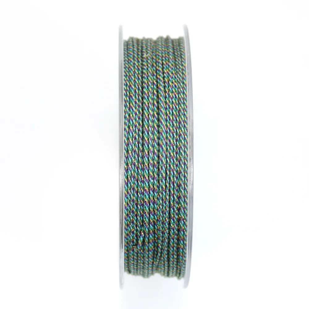 Fil polyester multicolore turquoise 0.9mm x 30m