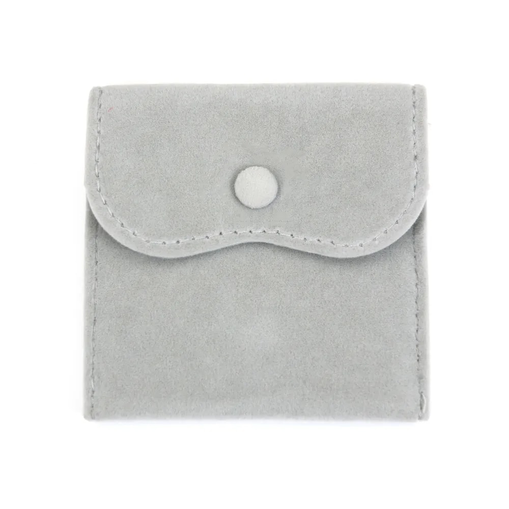 Graue Samtmappe mit Knopf 10x10cm x 1St