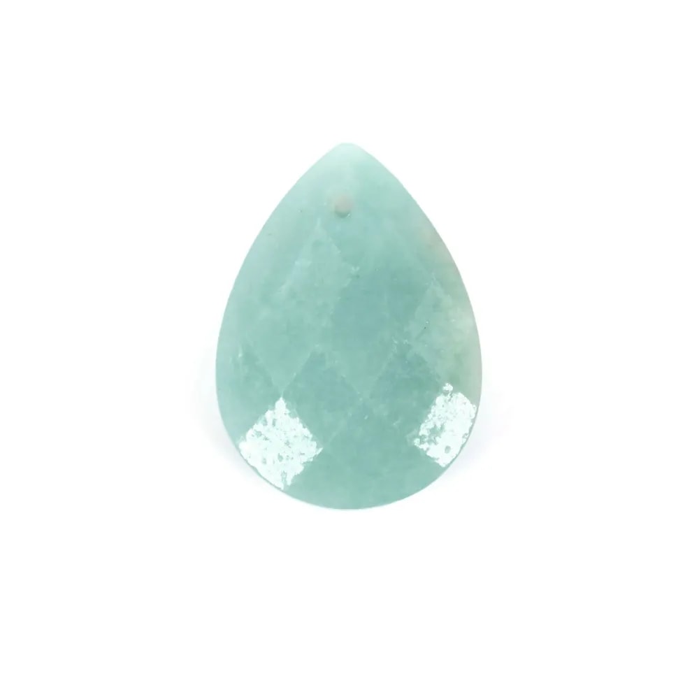 Colgante gota Amazonita facetada 13x18mm x 1pc