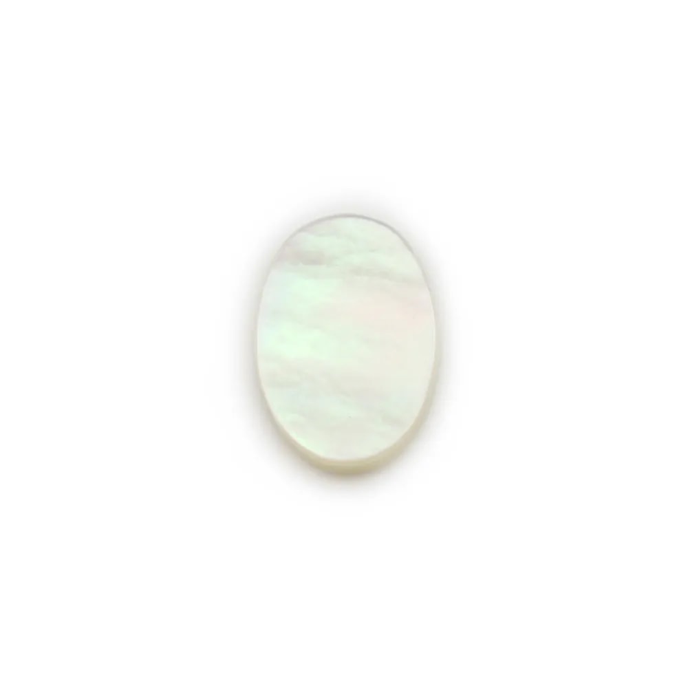 Cabochon nacre, de forme ovale plate, 10x14mm x 2pcs