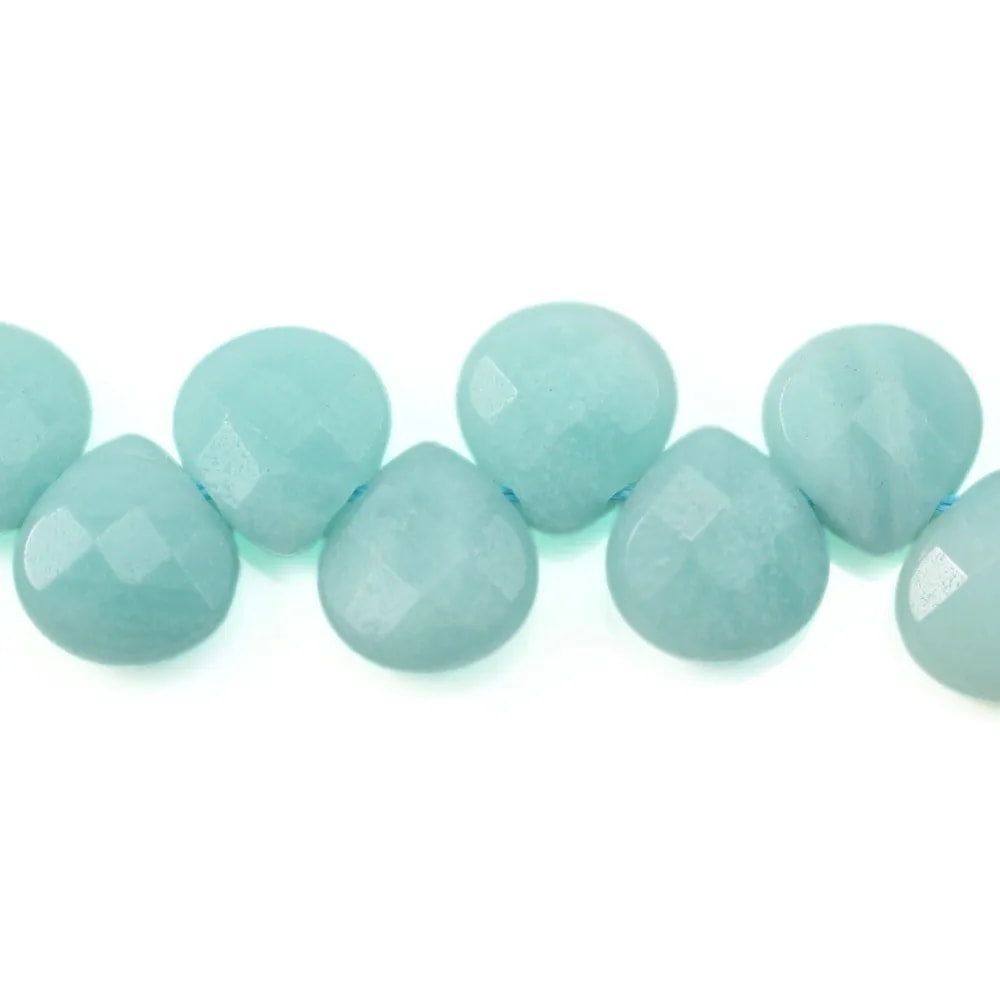 Amazonite Goutte Plate Facette 10x10mm A+