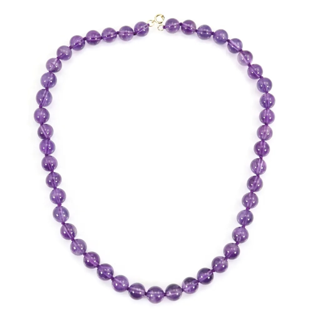 Collier Améthyste rond 8mm x 1pc