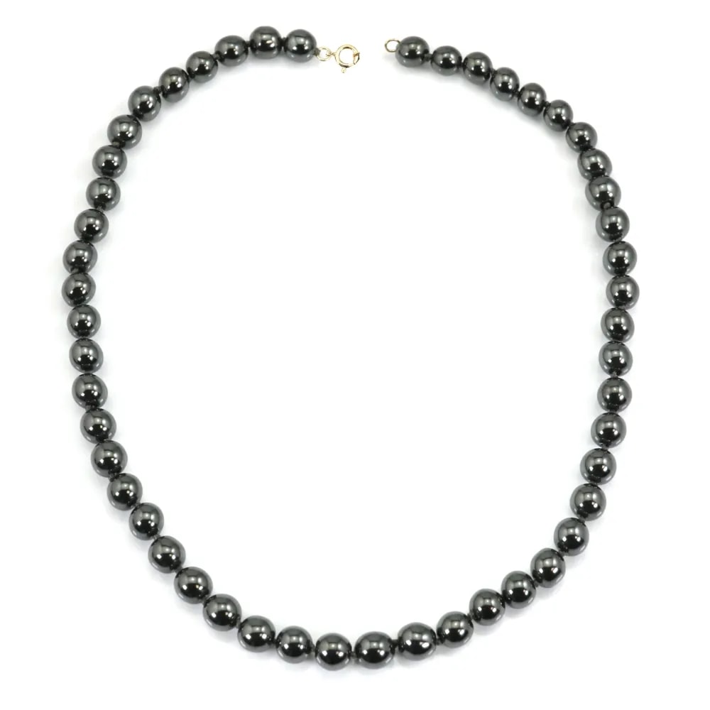Round Hematite Necklace 8mm x 1pc