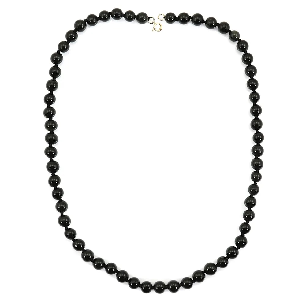 Colar de obsidiana redonda 6mm x 1pc