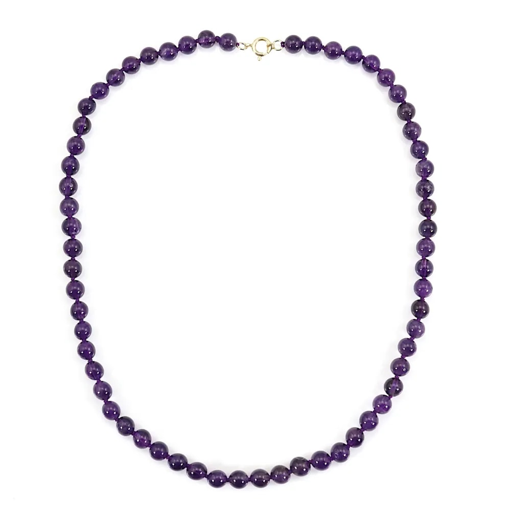 Collier Améthyste rond 6mm x 1pc