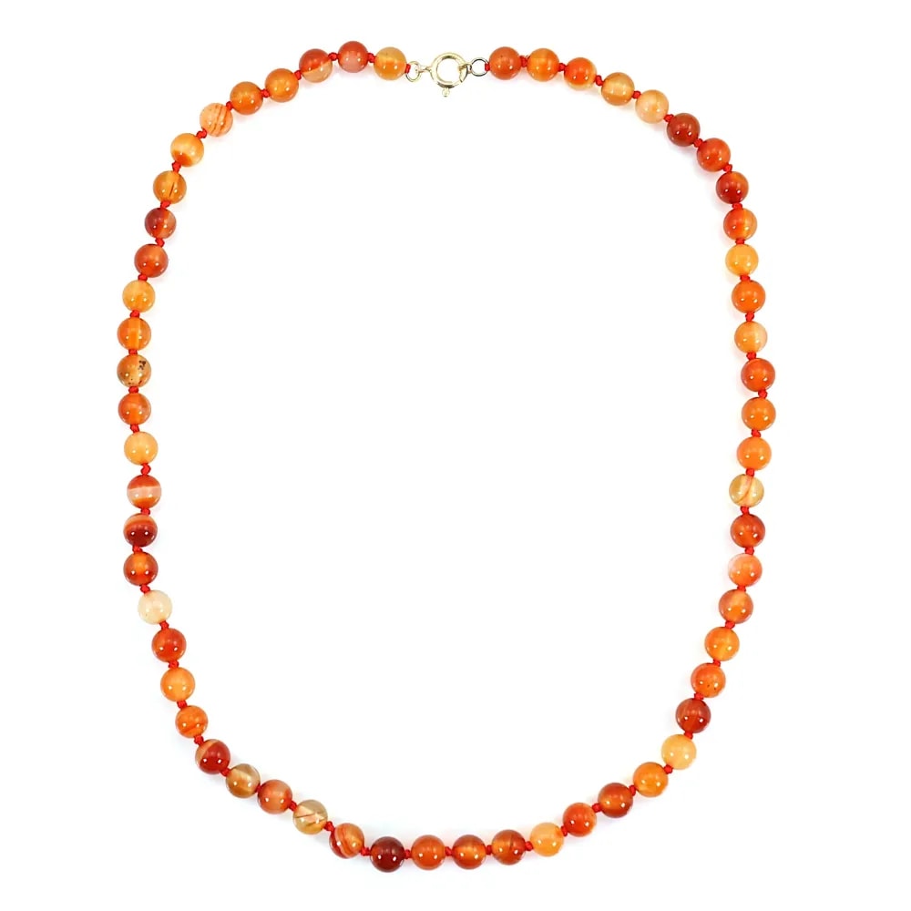 Round Carnelian necklace 6mm x 1pc