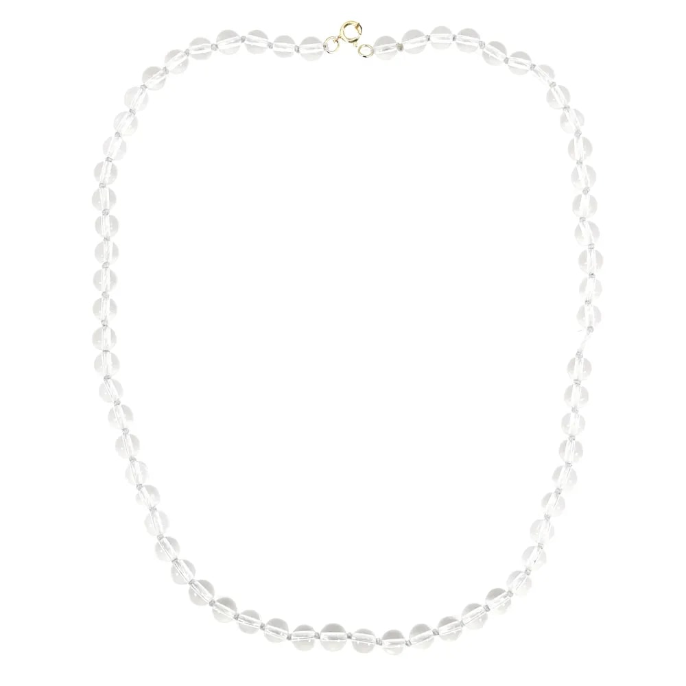 Collar de cristal de roca redondo 6mm x 1pc