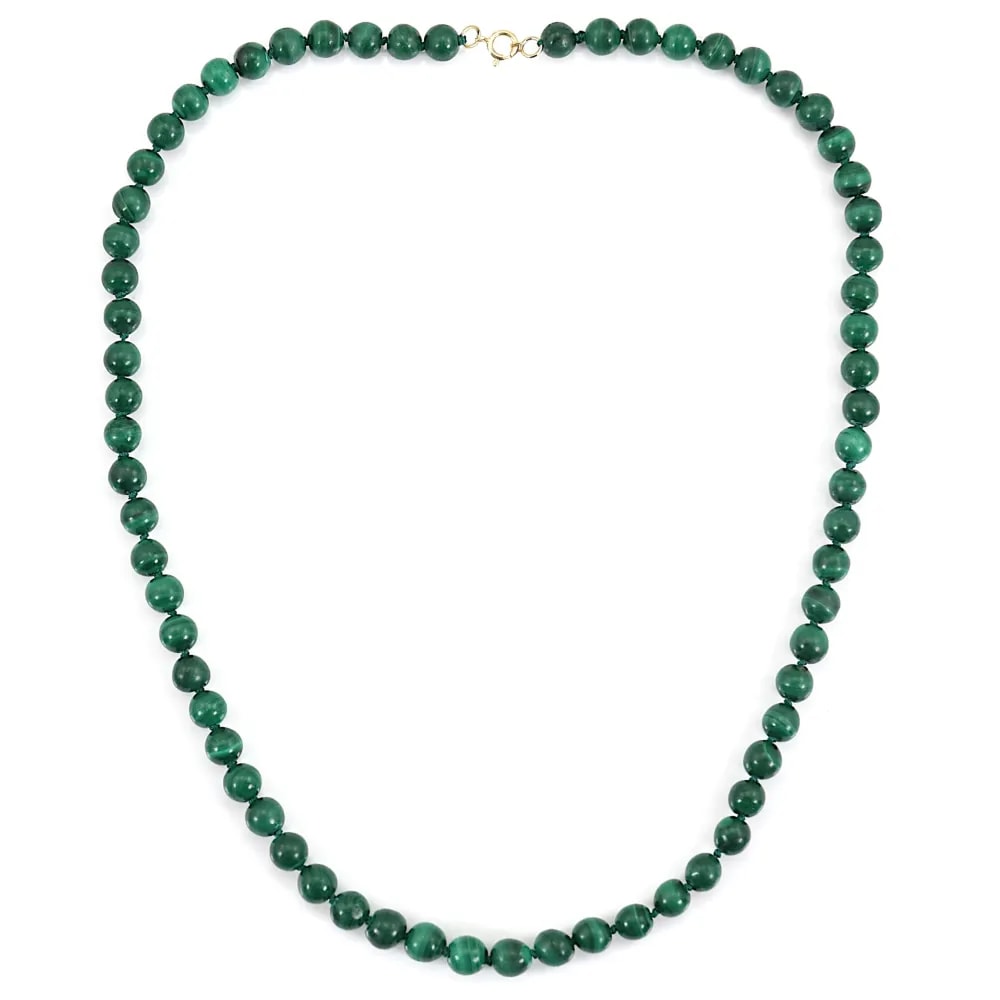 Collar de malaquita redonda 6mm x 1ud