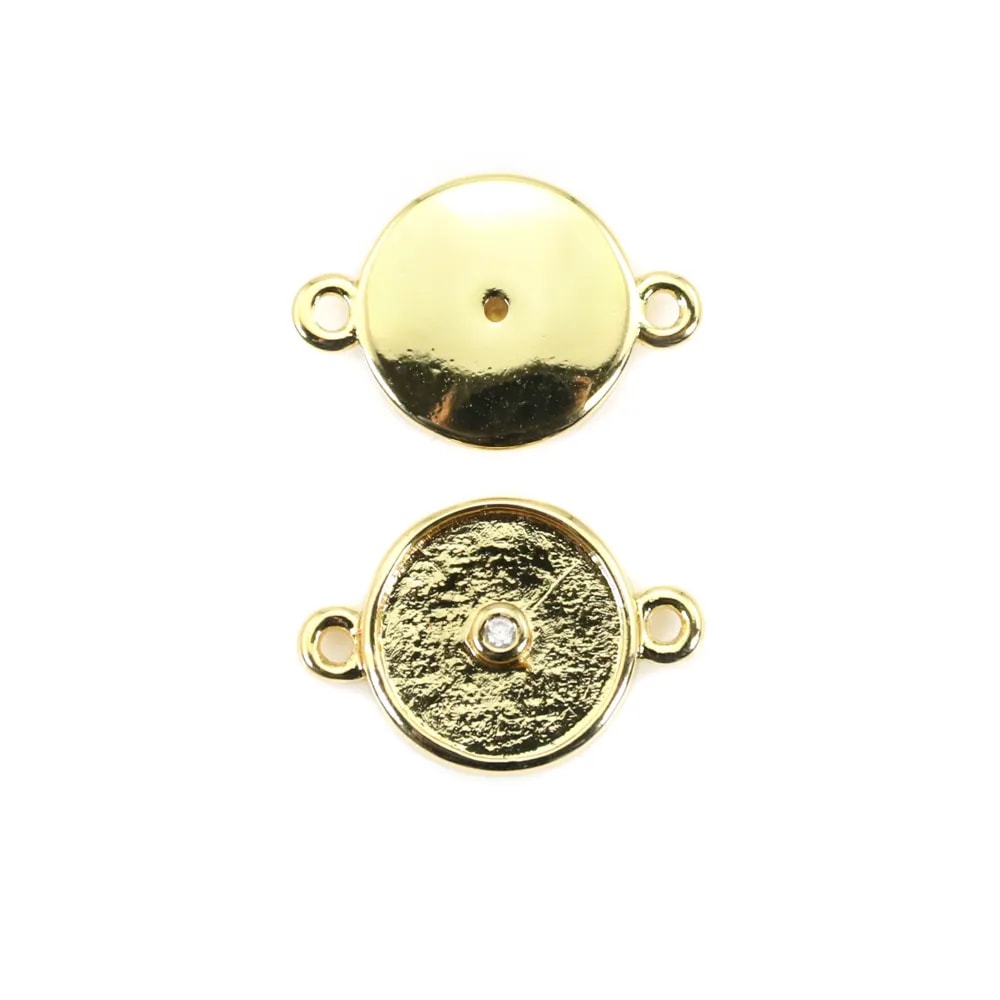 Zwischenlage für 10mm Donut-Cabochon - Zirkoniumoxid - Vergoldet x 1Stk