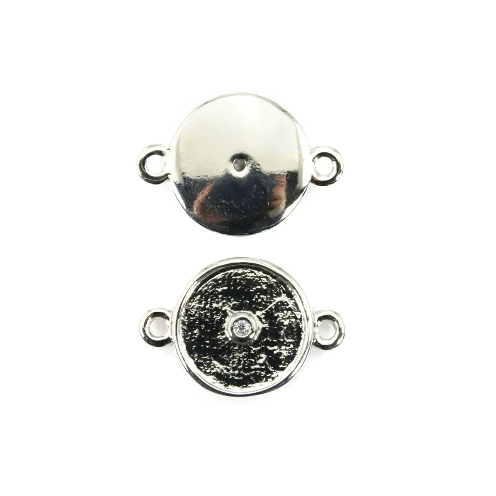Distanziatore per ciambella di 10 mm - Ossido di zirconio - Argento x 1 pz