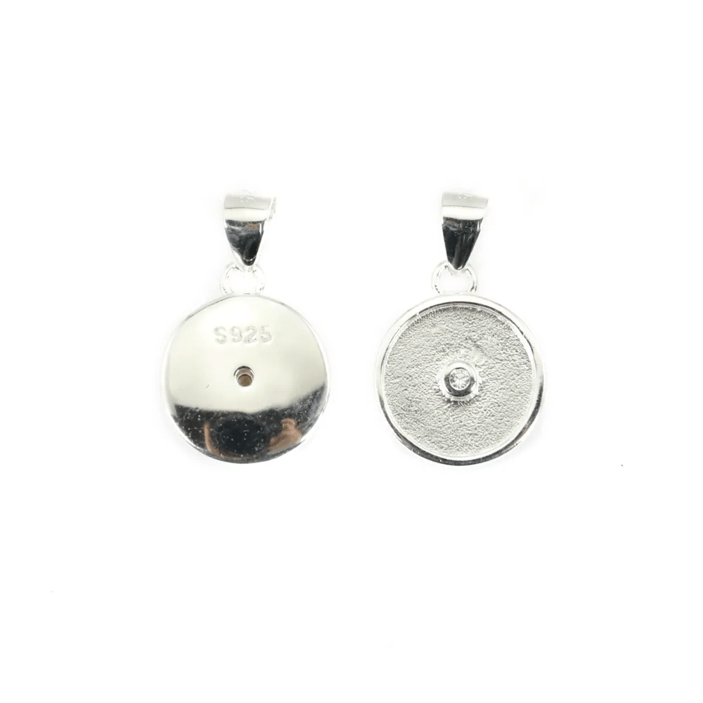 Pendentif pour cabochon donut 10mm - oxyde de zirconium & Argent 925 x 1pc