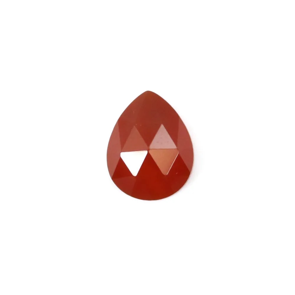 Cabochon Agate rouge goutte facetté 8x10mm x 1pc