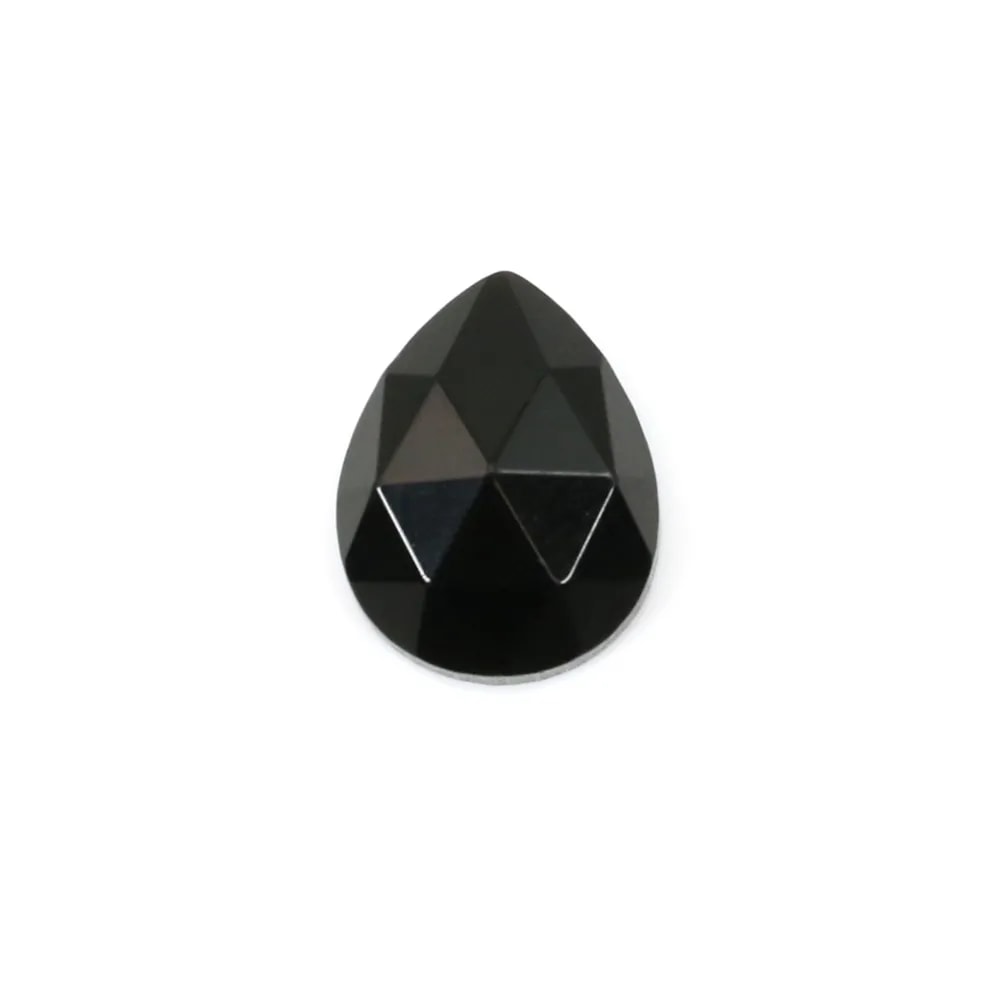 Goccia sfaccettata di ossidiana cabochon 8x10mm x 1pc