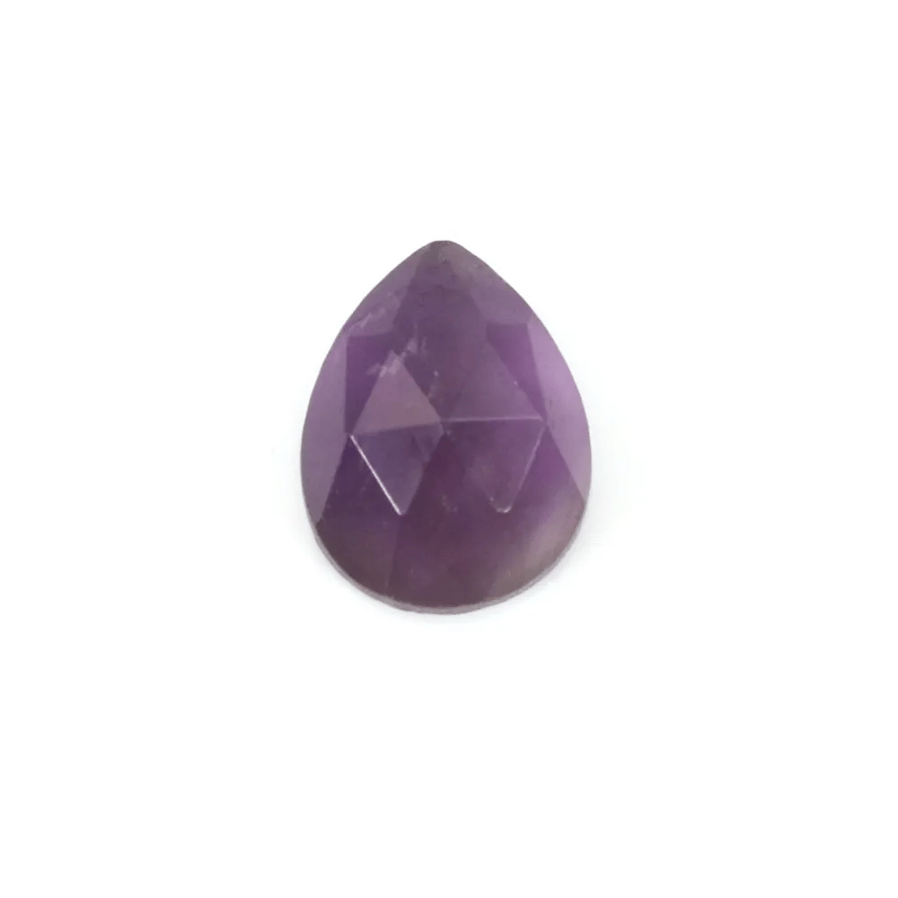 Ametista sfaccettata a goccia cabochon 8x10mm x 1pc