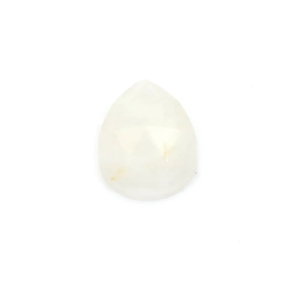 Pietra di luna sfaccettata a goccia cabochon 8x10mm x 1pc