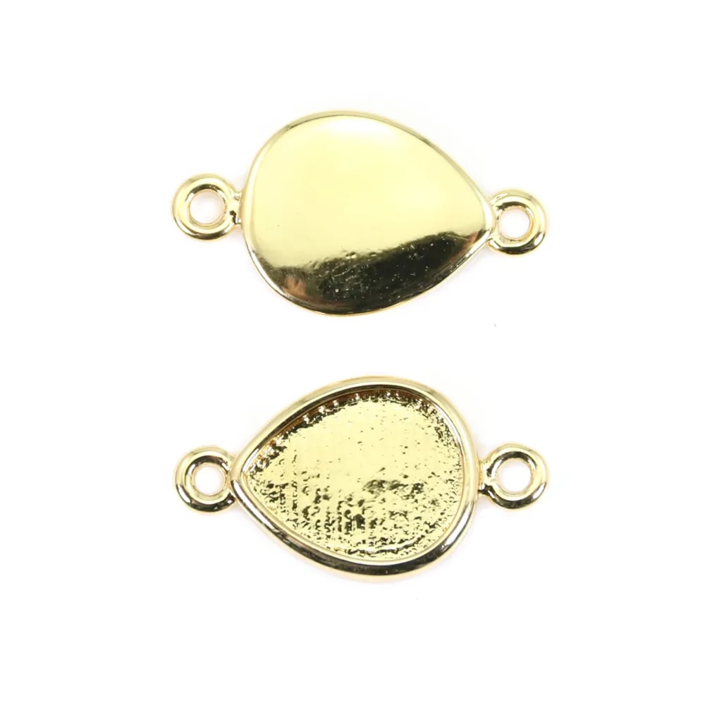 Abstandshalter für Tropfen-Cabochon 8x10mm - Vergoldet x 1St