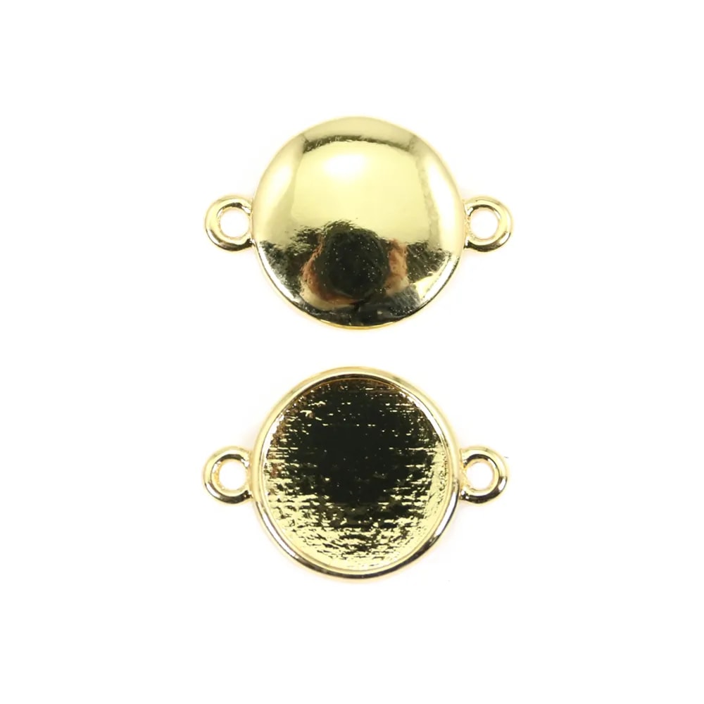 Intercalaire pour cabochon rond 10mm - Doré x 1pc
