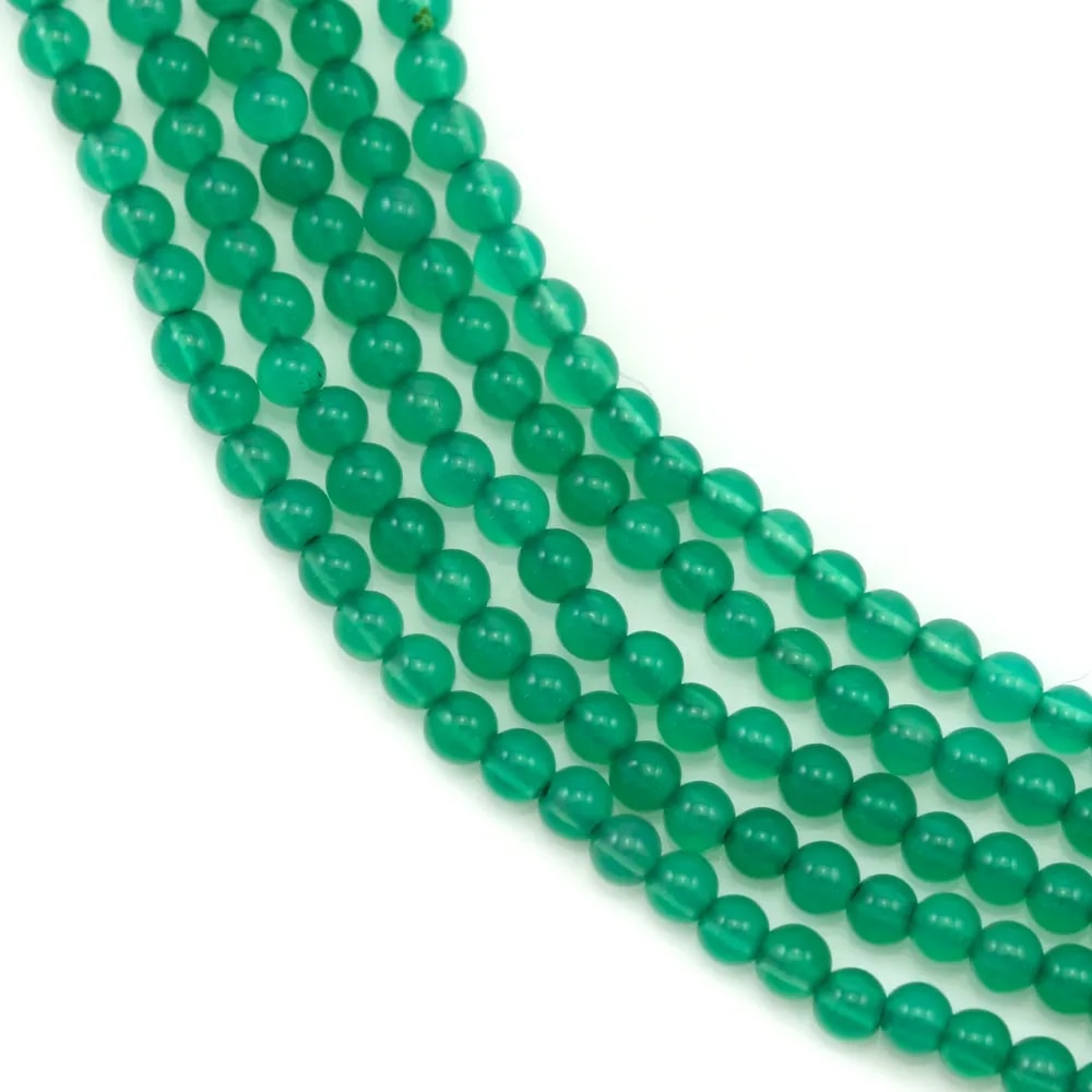Agate vert ronde 2mm x 40cm