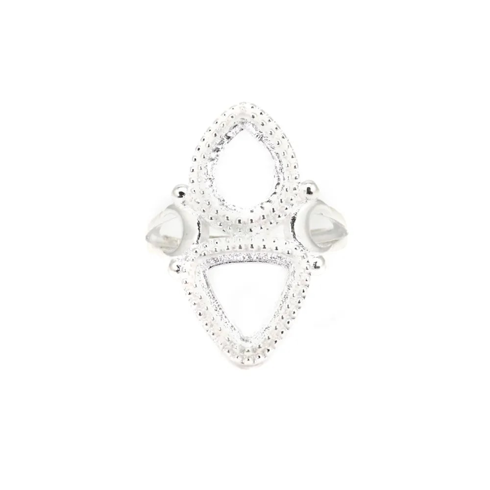 Adjustable ring for cabochon drop & triangle - Silver 925 x 1pc