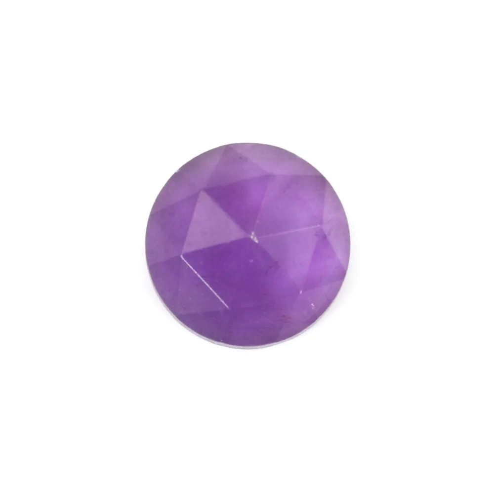 Cabochão de ametista facetado redondo de 10 mm x 1 unidade