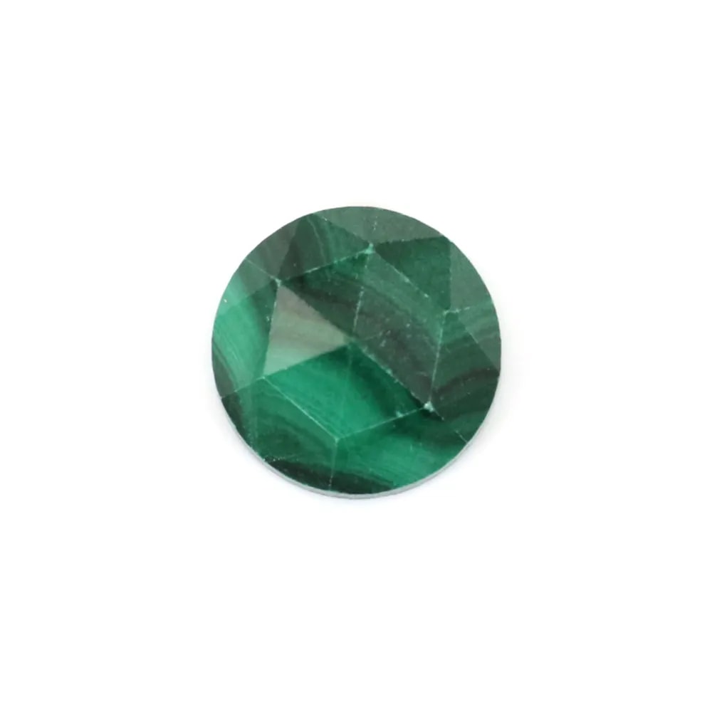 Malachit Cabochon rund facettiert 10mm x 1pc