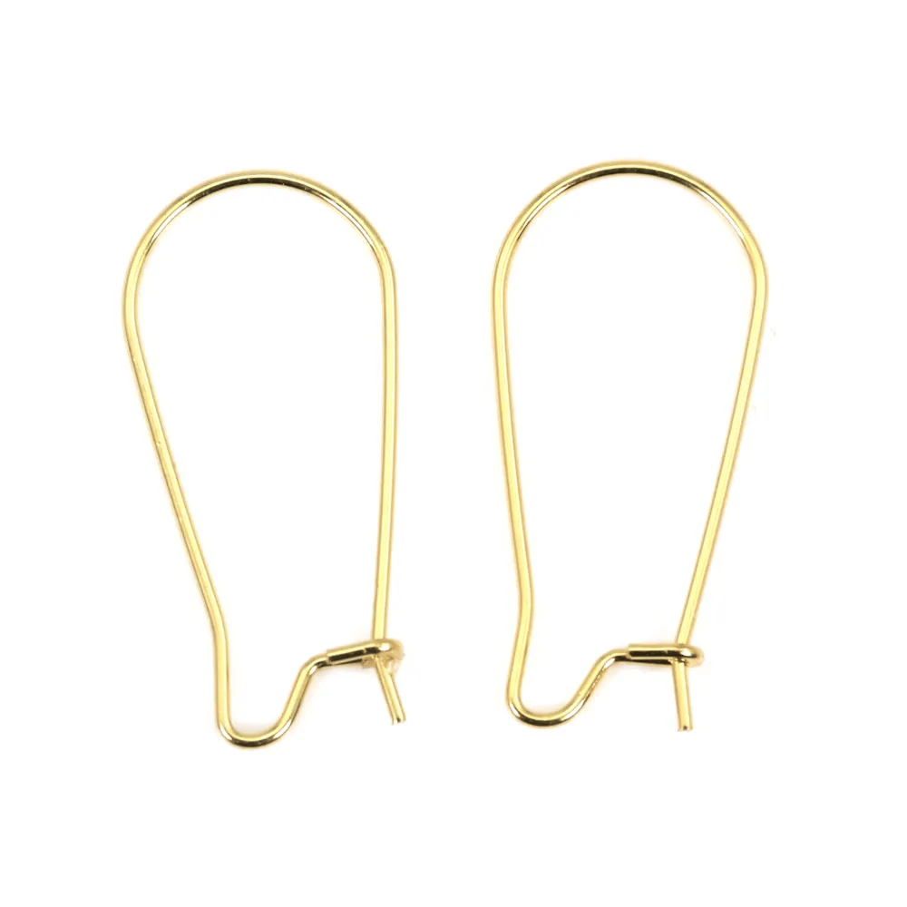 Dormeuse boucle d'oreille 12x25mm - Acier Inox 304 doré x 2pcs