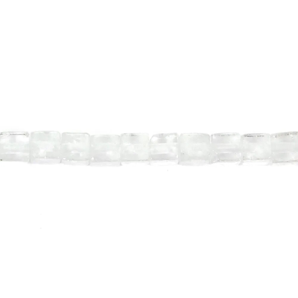 Cristal de roche rond plat facette 6mm x 40cm