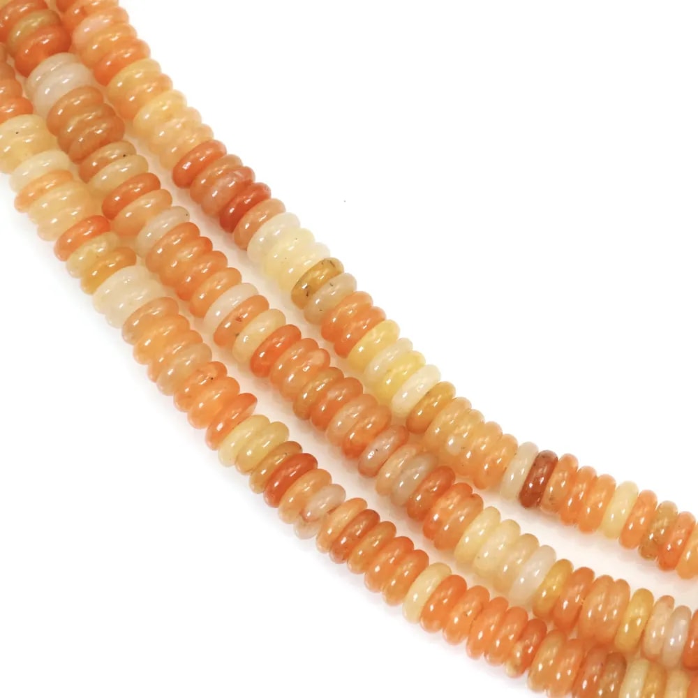 Aventurine orange roundel heishi 2x6mm x 40cm