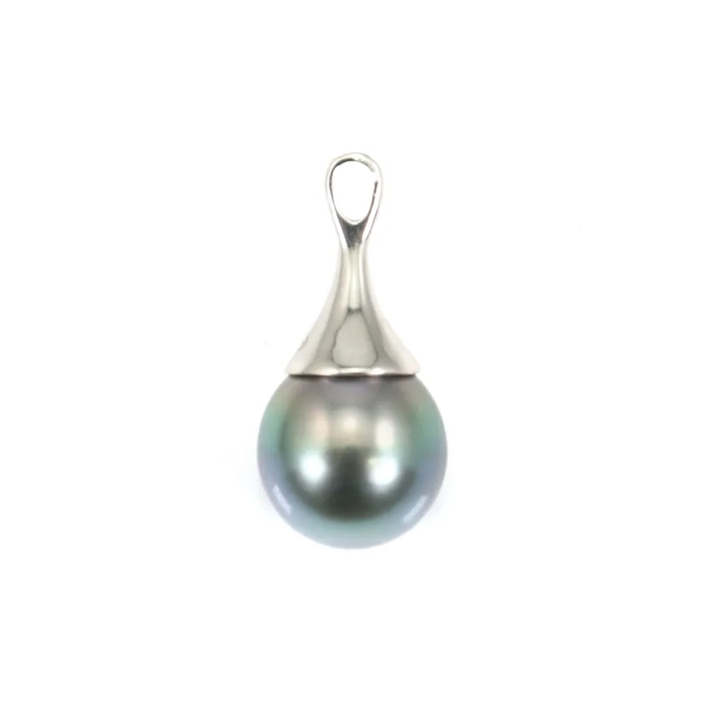 Pendentif Perles Tahiti bélière Argent 925 10.3x23mm x 1pc