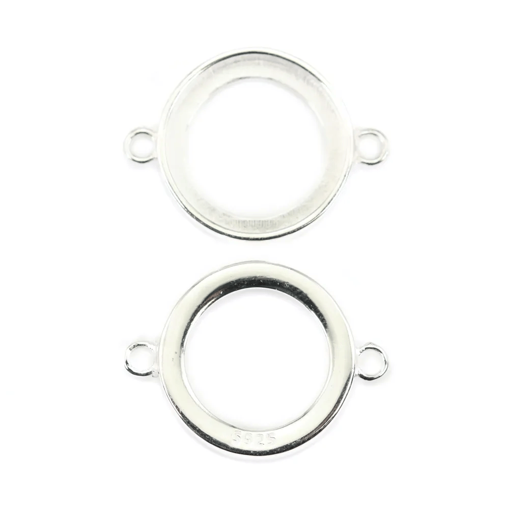 Distanziatore per cabochon rotondo da 14 mm - Argento 925 x 1 pz