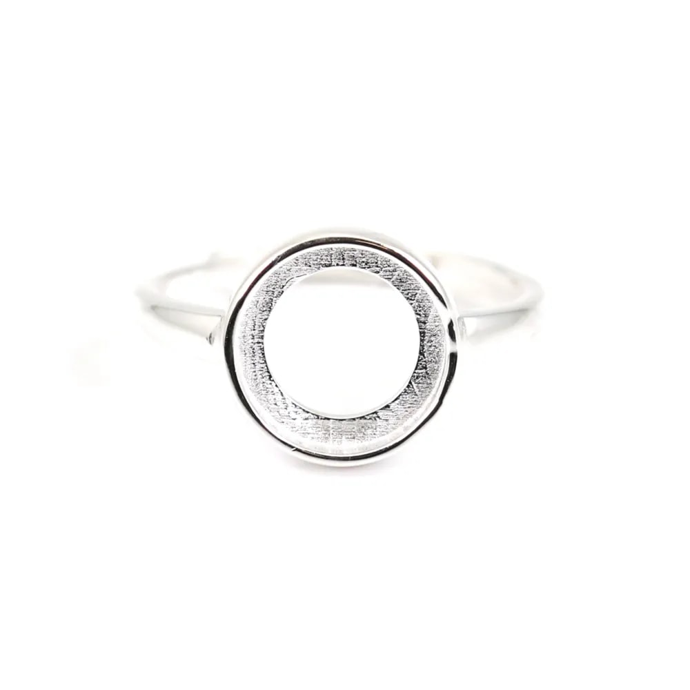 Anello regolabile per cabochon rotondo da 10 mm - Argento 925 x 1 pz
