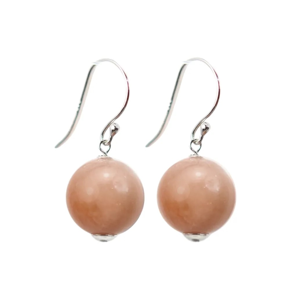 Boucles d'oreilles argent 925 pierre de soleil 12mm x 2pcs 