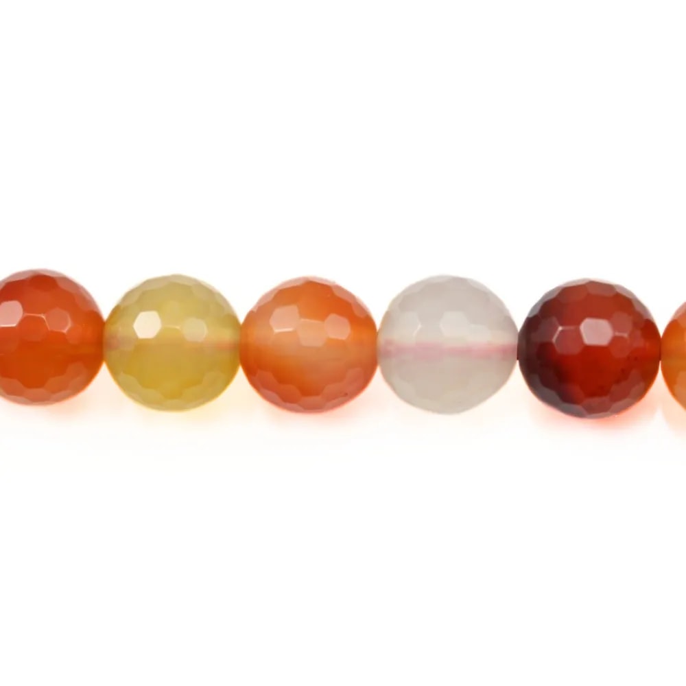 Cornelian Faceted Round 8mm x 40cm