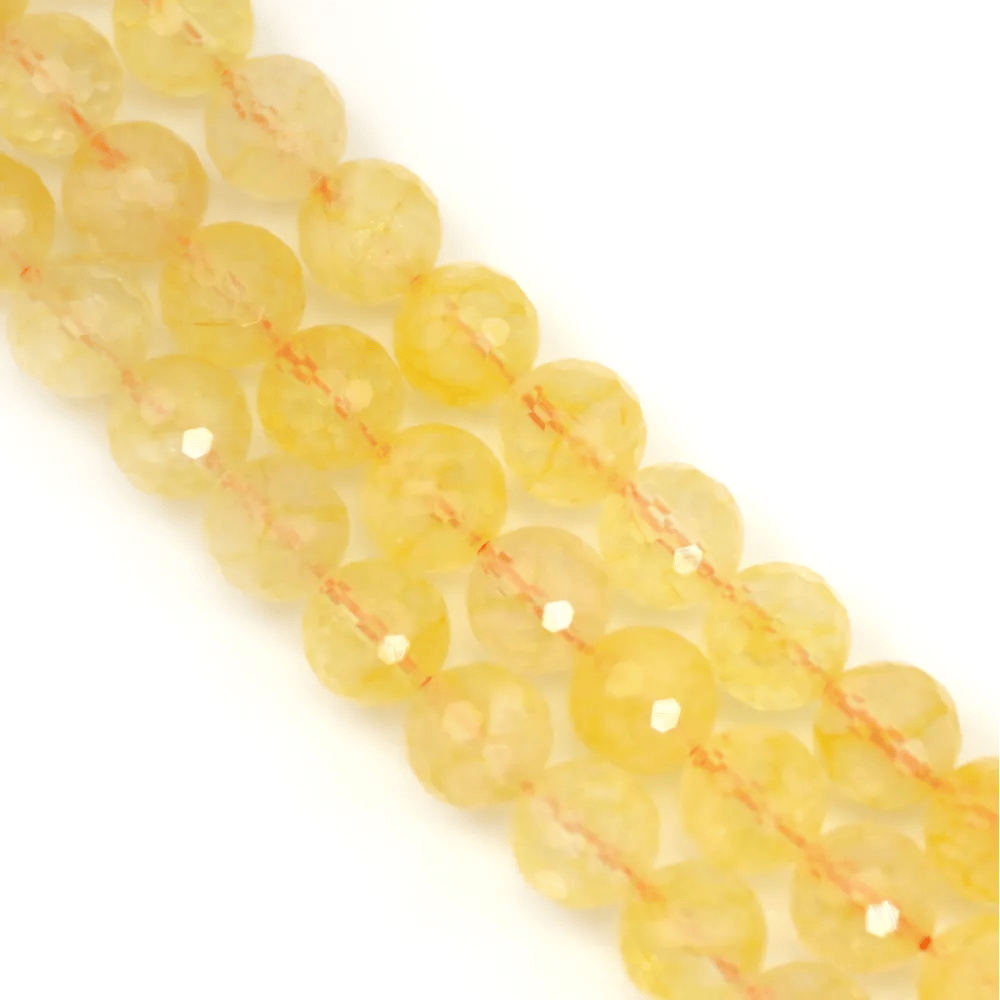 Citrine Ronde Facette Qualité A 10mm x 40cm