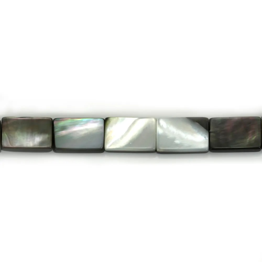 Nacre grise en forme de rectangle 8x12mm x 40cm