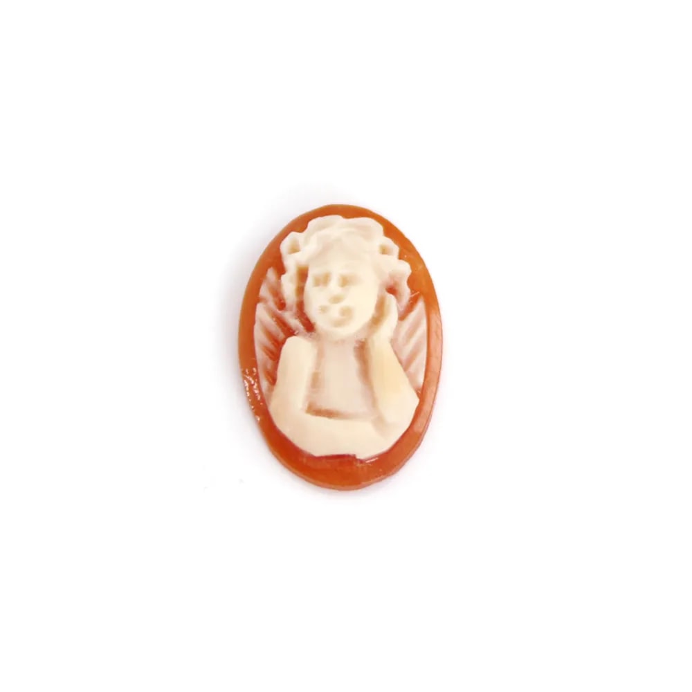 Cabochon Cameo Conque Karneol Oval Engel 10x14mm x 1pc