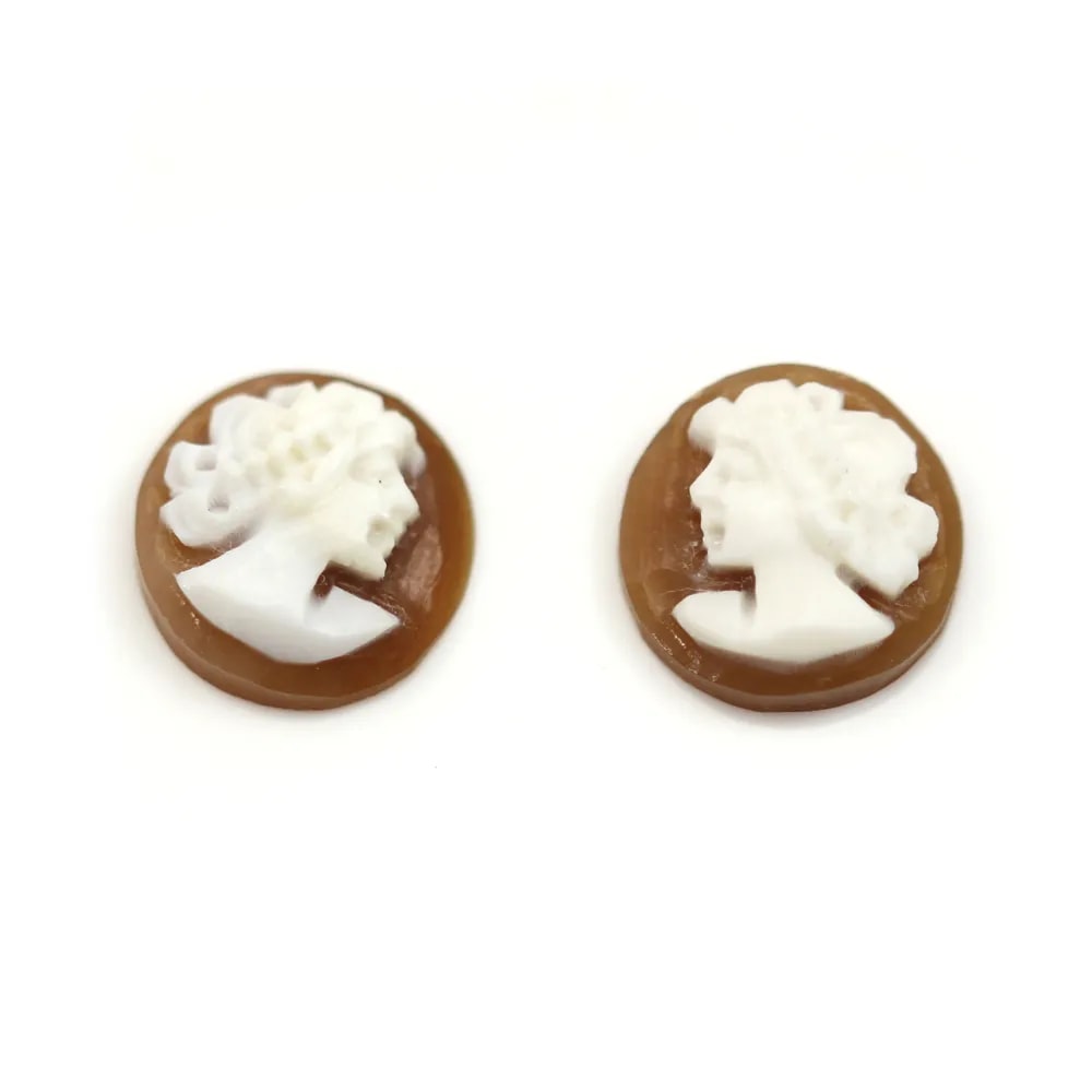 Cabochon Cameo Concha sardoine redondo señora 10mm x 2pcs