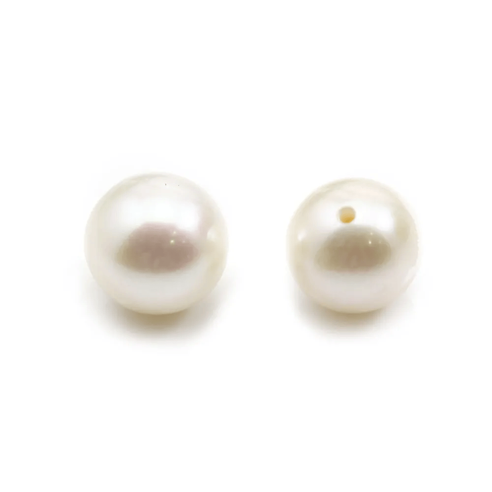 Perle de culture d'eau douce, semi-percée , blanche, ronde, 9.5-10mm x 1pc
