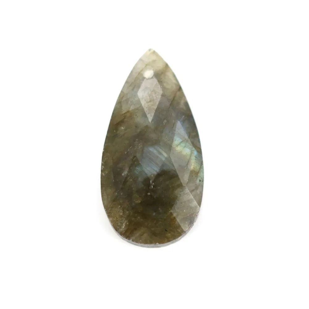 Colgante labradorita gota facetada 13x25mm x 1ud