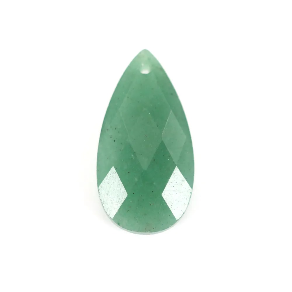Pendentif Aventurine goutte facetté 13x25mm x 1pc