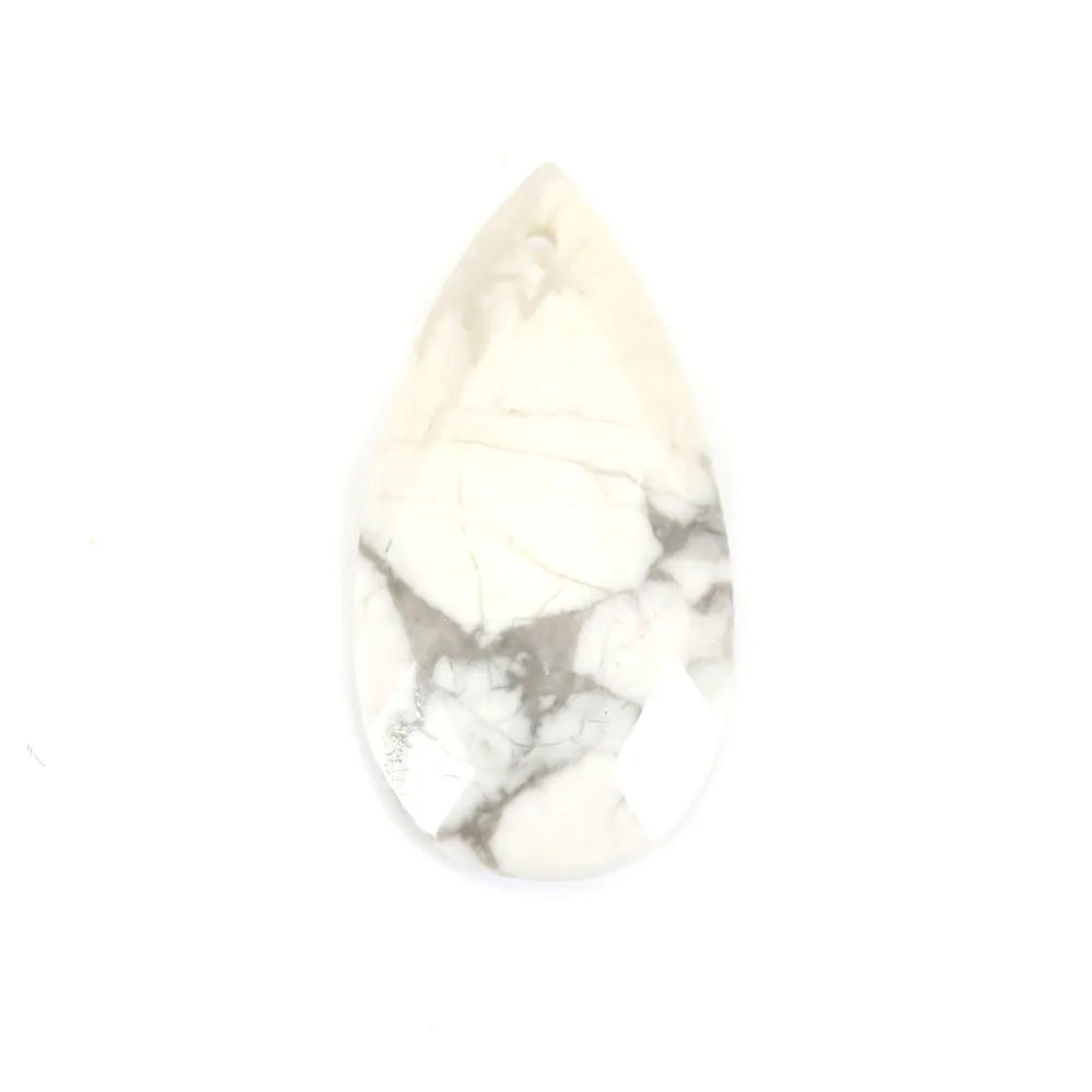 Howlith-Anhänger facettierter Tropfen 13x25mm x 1pc