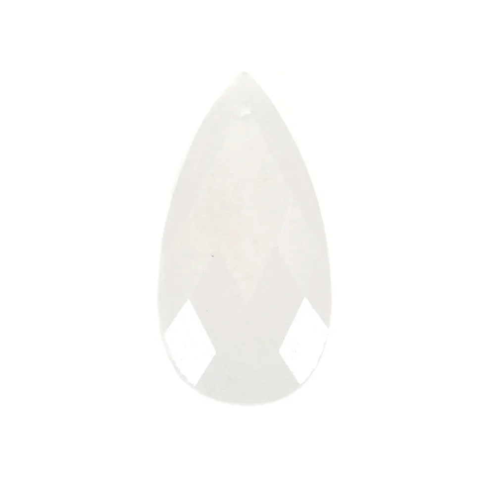Colgante gota jade blanco facetado 13x25mm x 1pc