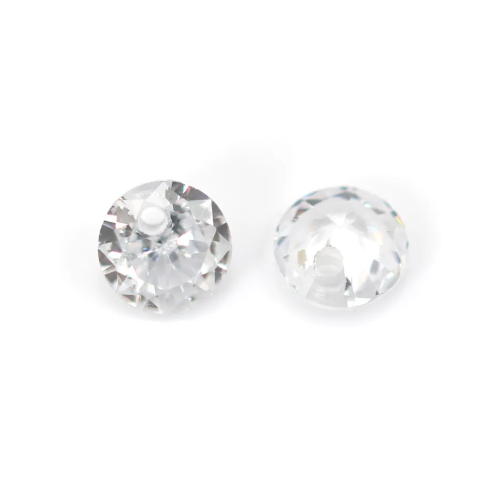 Redondo brillante óxido de circonio 5mm x 2pcs