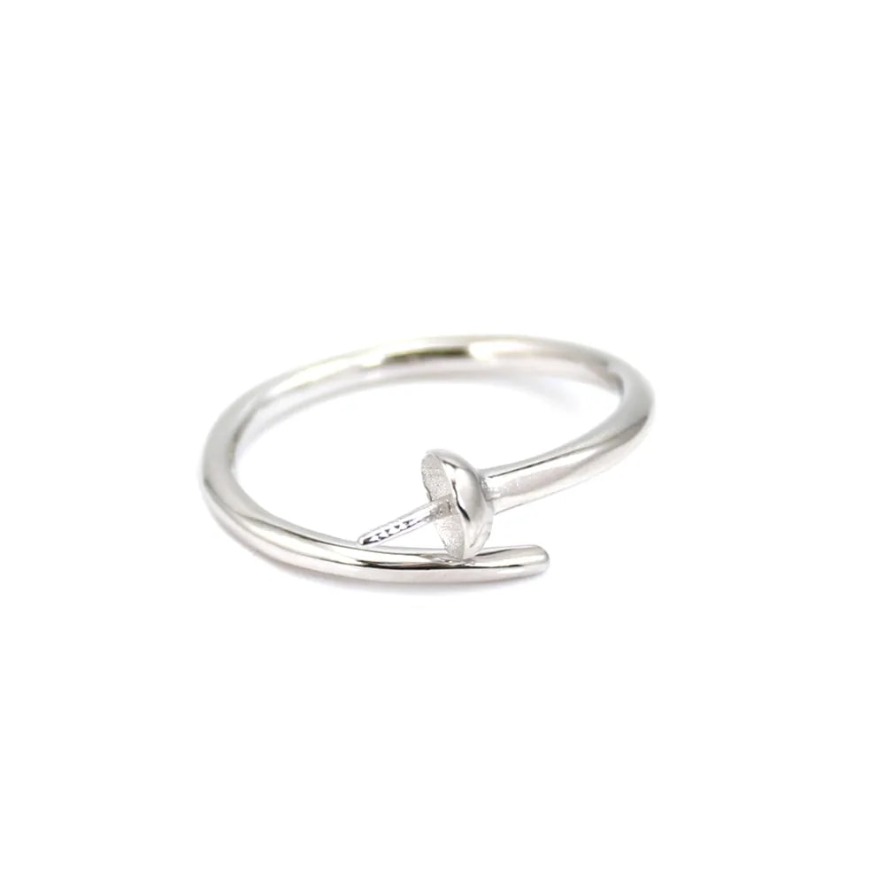 Bague réglable pour semi-percée - Argent 925 rhodié x 1pc