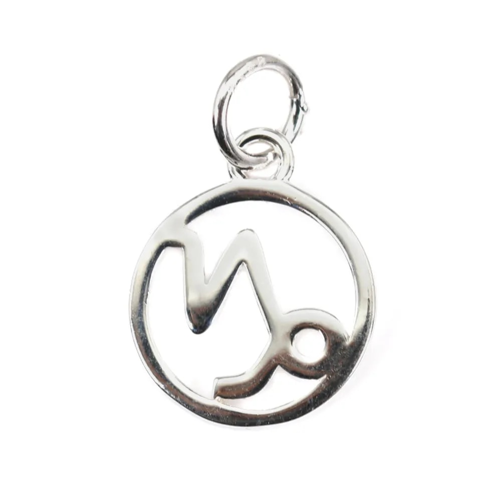 Charm signo astrológico 10x15mm - Capricórnio - Prata 925 x 1pc