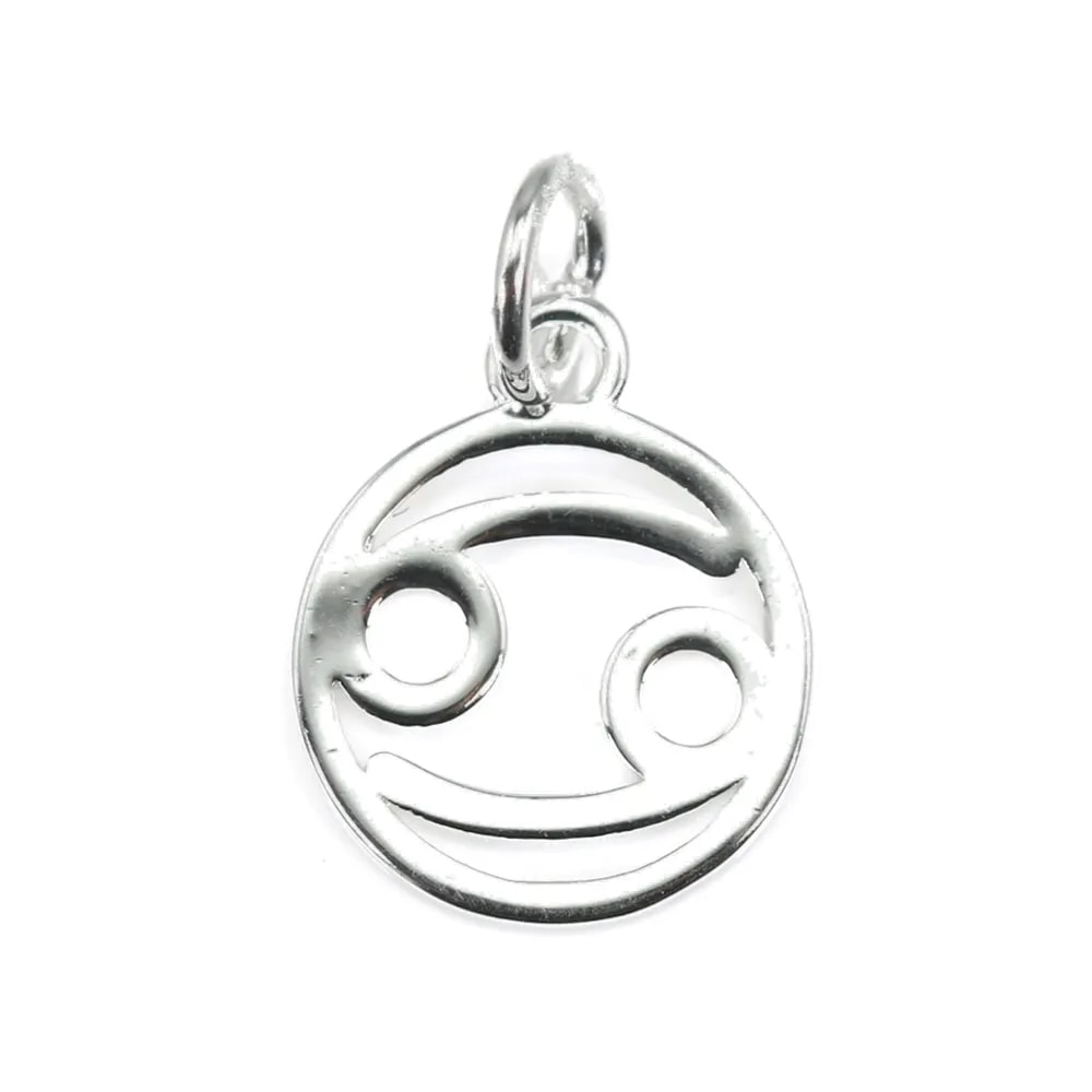 Charm signo astrológico 10x15mm - Caranguejo - Prata 925 x 1pc